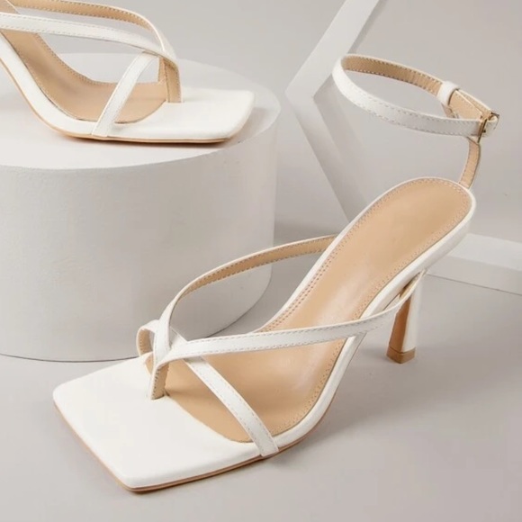 Shoes - Bottega Veneta Looking White Mule Heels
